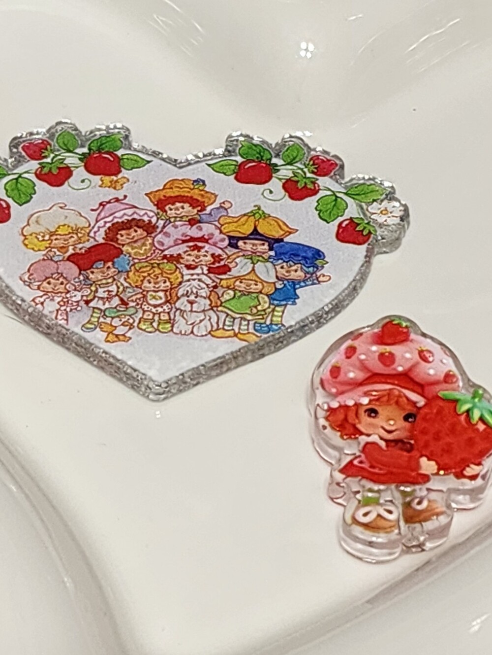 Strawberry Flatback Focal Bead Flats Planar Acrylic Badge Keychain Crafts Magnet